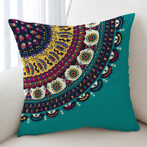 Colorful Geometric Cartoon Mandala Turquoise Theme SWKD4098 Cushion Cover