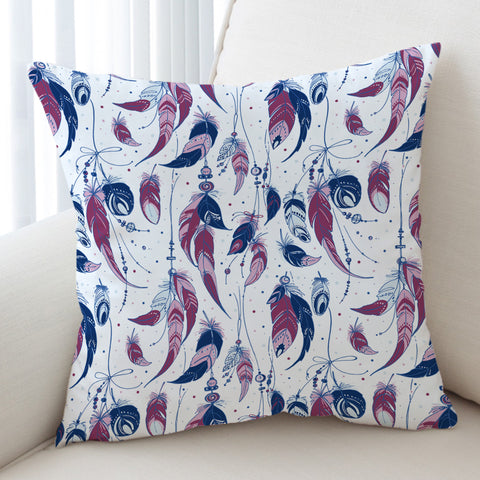 Image of Navy & Purple Feather Monogram SWKD4108 Cushion Cover