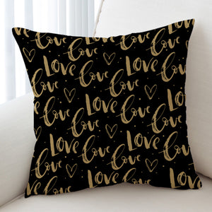 Golden Love Text SWKD4111 Cushion Cover