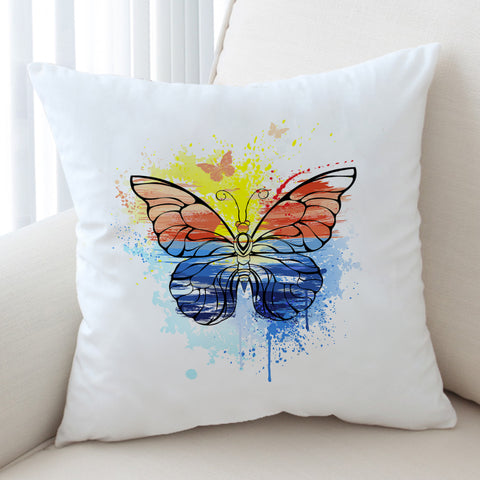 Image of Ocean Watercolor Print Butterfly SWKD4114 Cushion Cover