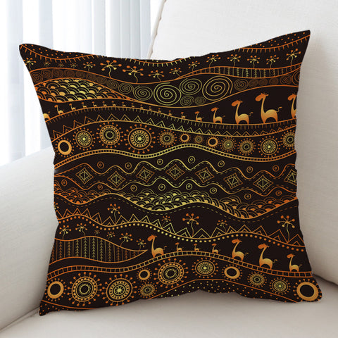 Image of Golden Acient Aztec Animal SWKD4116 Cushion Cover