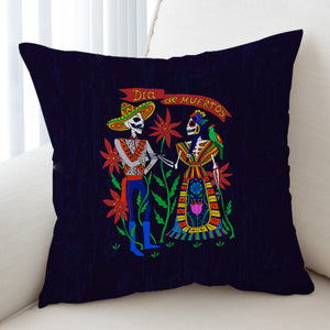 Cartoon Bohemian Skull Couple SWKD4121 Cushion Cover