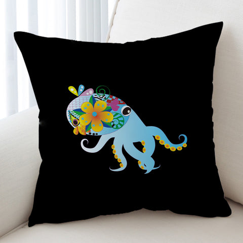 Image of Cute Cartoon Floral Octopus SWKD4217 Cushion Cover