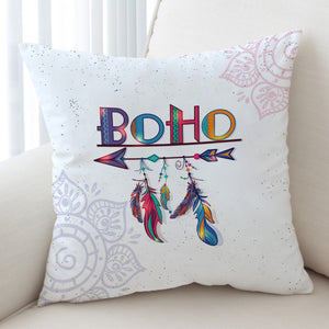 Boho Feather Lotus Mandala Theme SWKD4219 Cushion Cover