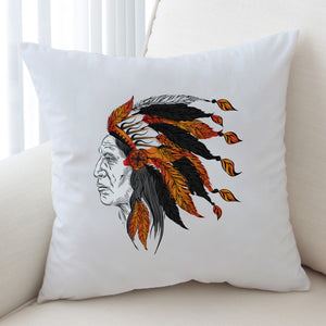 Orange Feather Bohemian Man SWKD4231 Cushion Cover