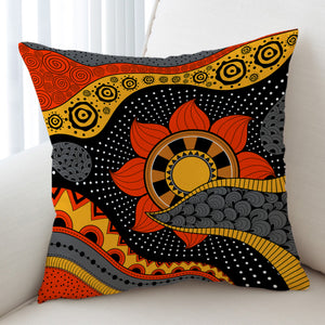 Colorful Modern Japanese Art Mandala Black SWKD4235 Cushion Cover