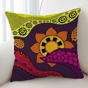 Colorful Modern Japanese Art Mandala Purple SWKD4236 Cushion Cover