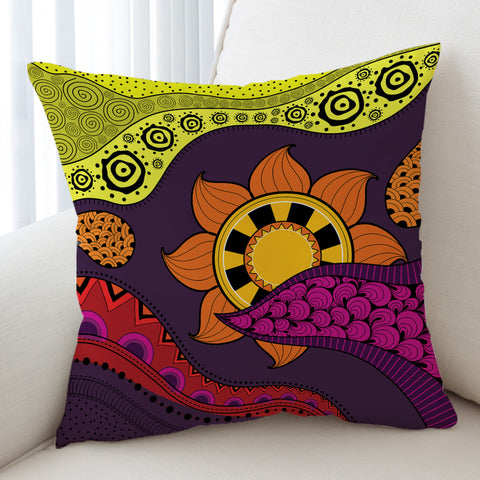 Image of Colorful Modern Japanese Art Mandala Purple SWKD4236 Cushion Cover