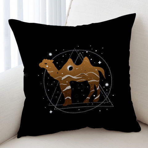 Image of Brown Camel Triangle Zodiac SWKD4239 Cushion Cover