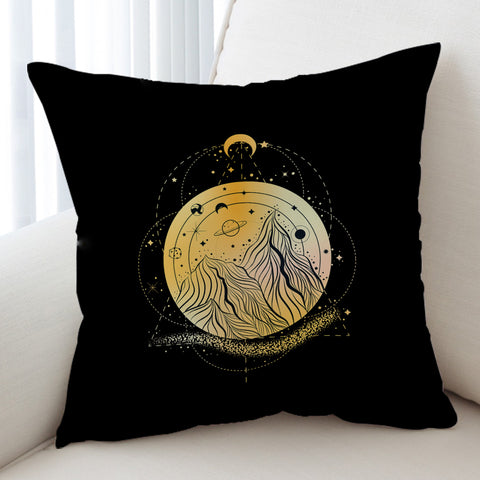 Image of Golden Galaxy Illustration Triangle Zodiac SWKD4242 Cushion Cover