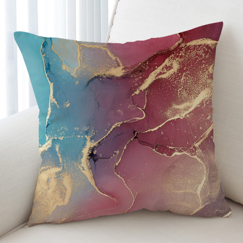 Image of Splash Golden Red & Blue Indigo SWKD4282 Cushion Cover