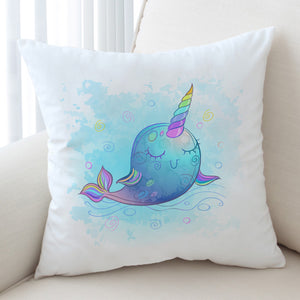 Cute Cartoon Unicorn Whale SWKD4285 Cushion Cover