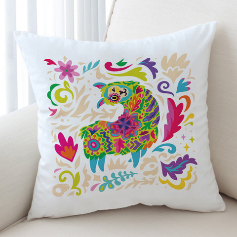 Image of Colorful Mandala Cute Alapaca SWKD4286 Cushion Cover