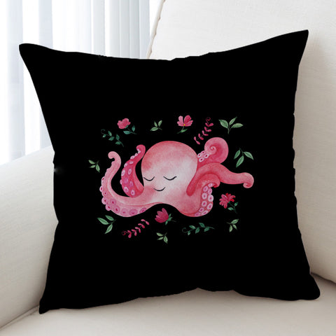 Image of Cute Floral Pink Octopus SWKD4287 Cushion Cover