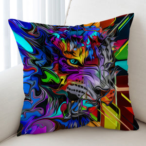 Colorful Curve Art Wolf SWKD4288 Cushion Cover