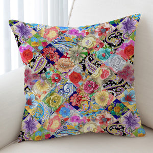 Multi Mandala & Flowers Checkerboard SWKD4296 Cushion Cover