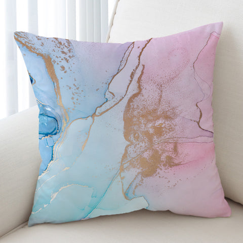 Image of Golden Light Splash Blue & Pink SWKD4315 Cushion Cover