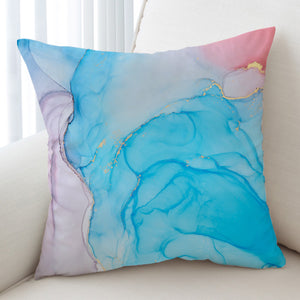 Golden Splash Gradient Light Blue & Pink SWKD4317 Cushion Cover