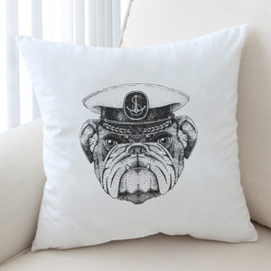 B&W Ship Captain Dog SWKD4323 Cushion Cover