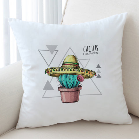 Image of Tiny Cartion Cactus Triangle Illustration SWKD4325 Cushion Cover