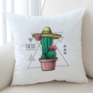 Tiny Cartoon Cactus Flower Triangle Illustration SWKD4326 Cushion Cover