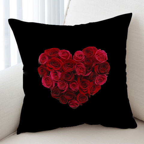 Image of Roses in Heart Pattern SWKD4329 Cushion Cover