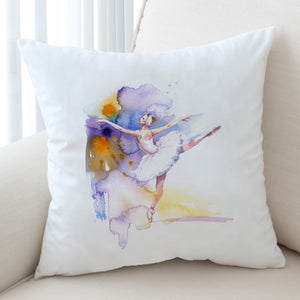 Ballet Dancing Lady Watercolor Painting SWKD4333 Cushion Cover