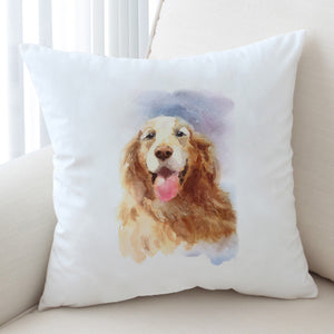 Happy Golden Retriever Watercolor Painting SWKD4335 Cushion Cover