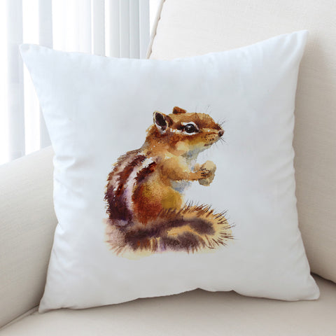 Image of Brown Chipmunk Watercolor Painting SWKD4336 Cushion Cover