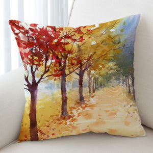 Summer Maple Trees Forest Watercolor Painting SWKD4400 Cushion Cover