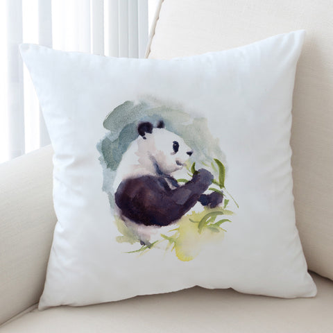 Image of Panda and Flowers Watercolor Painting SWKD4412 Cushion Cover