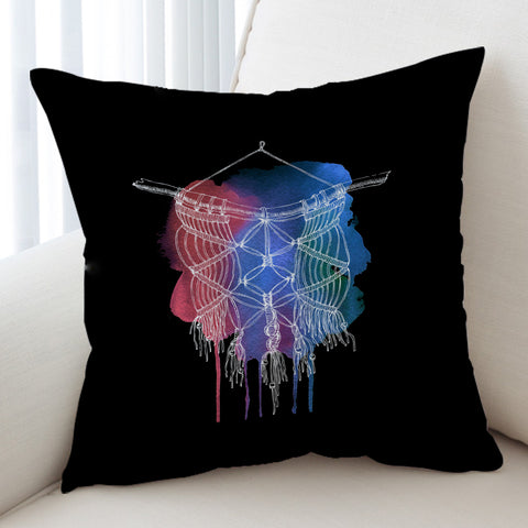 Image of Dreamcatcher Sketch Red & Blue Spray Background SWKD4423 Cushion Cover