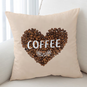 Love In Coffee Bean - Heart Shape SWKD4436 Cushion Cover