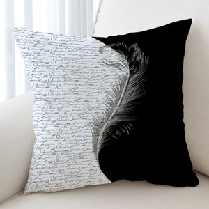 B&W Boundary Hand Written Letter By Feather SWKD4442 Cushion Cover