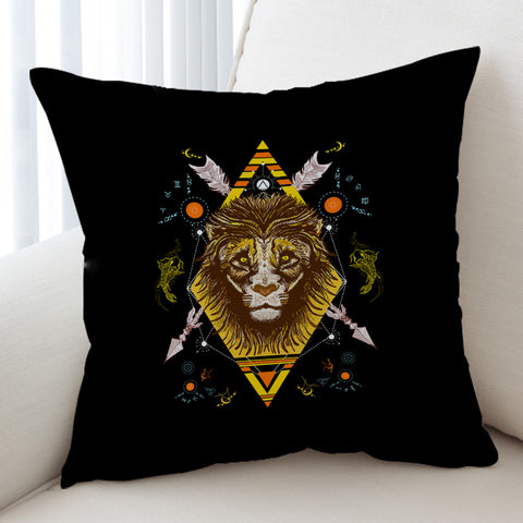 Image of Vintage Lion Arrows Aztec Illustration SWKD4447 Cushion Cover