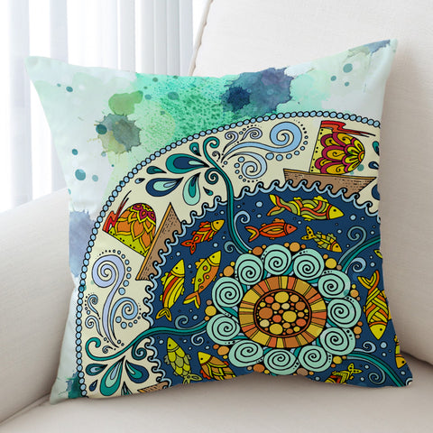 Image of Colorful Round Mandala SWKD4453 Cushion Cover