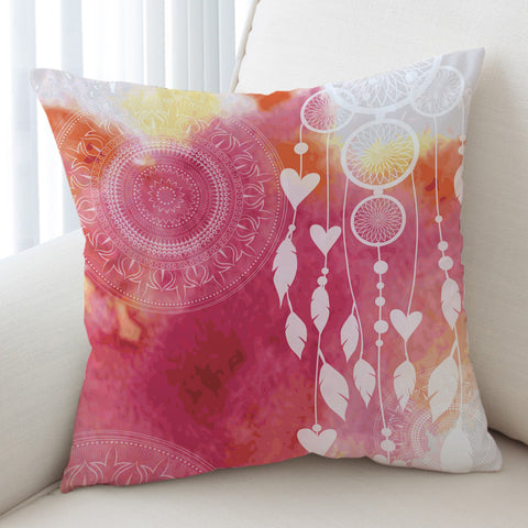 Image of Mandala Dream Catcher Pink Theme SWKD4456 Cushion Cover