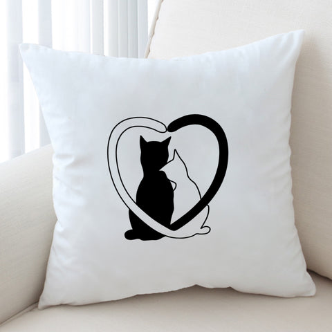 Image of B&W Couple Cats SWKD4490 Cushion Cover