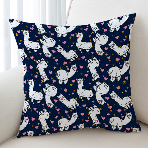 Image of Lovely Alapaca Navy Theme SWKD4491 Cushion Cover