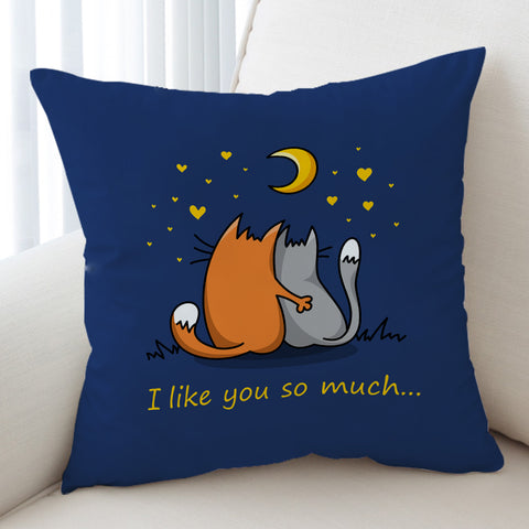 Image of Cute Cartoon I Like You So Much SWKD4494 Cushion Cover