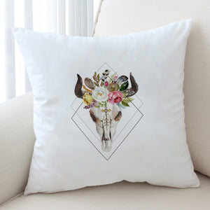 Floral Buffalo Skull SWKD4500 Cushion Cover