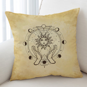 Vintage Round Zodiac Sun & Moon SWKD4503 Cushion Cover