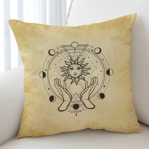 Image of Vintage Round Zodiac Sun & Moon SWKD4503 Cushion Cover