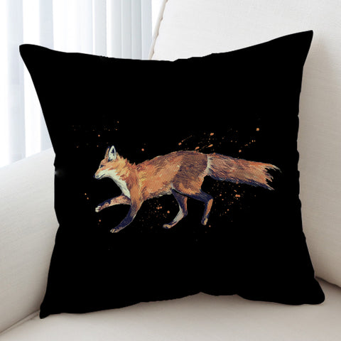 Image of Real Fox Orange Splatter Brush SWKD4508 Cushion Cover