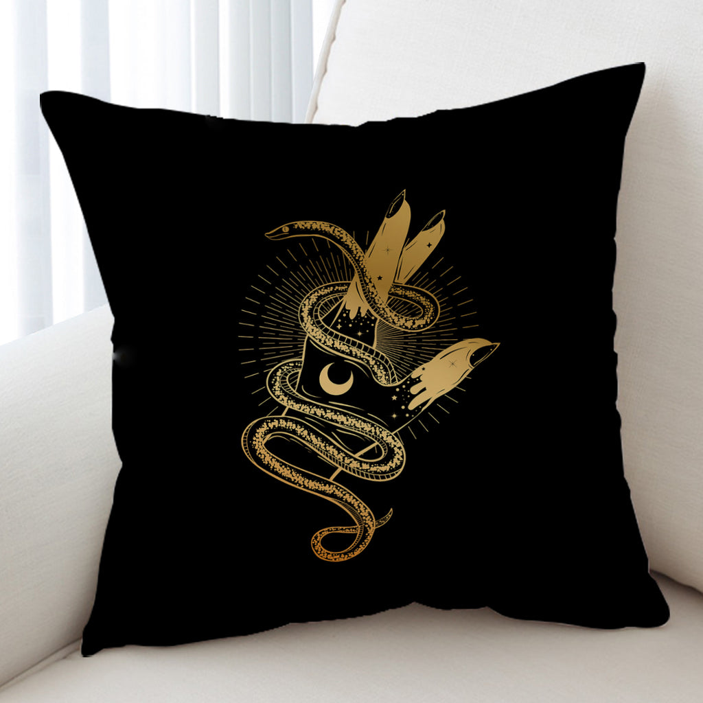 Golden Snake Rolling Up Hand SWKD4511 Cushion Cover