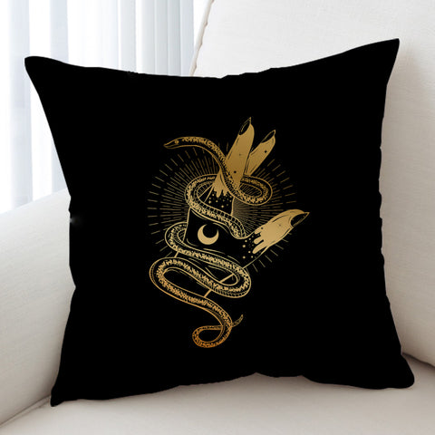 Image of Golden Snake Rolling Up Hand SWKD4511 Cushion Cover