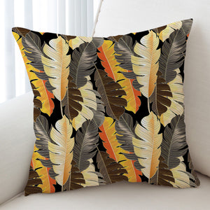 Summer Earth Tone Orange Brown Monstera Leaves SWKD4517 Cushion Cover