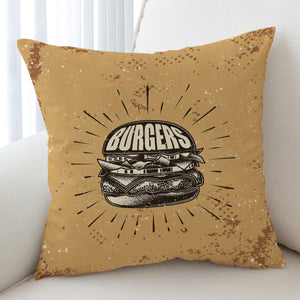 Retro Cheeseburger Sketch SWKD4528 Cushion Cover