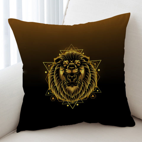 Image of Modern Golden Lion Zodiac Black Theme SWKD4529 Cushion Cover