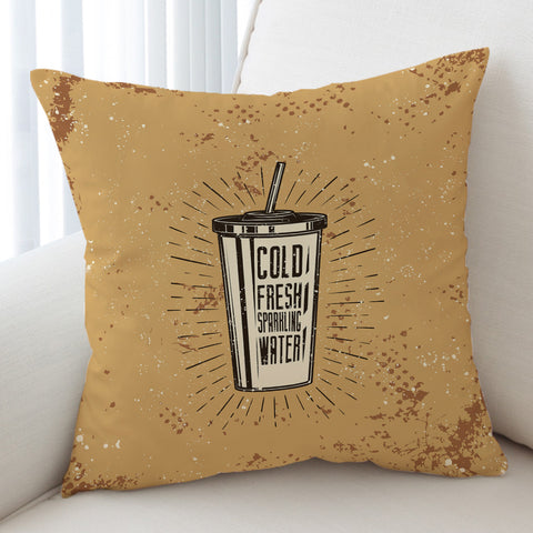 Image of Retro Glass Cold Fresh Sparkling Water SWKD4530 Cushion Cover